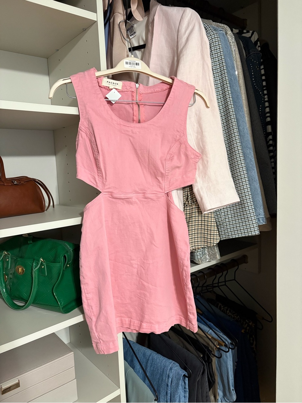 Pac Sun Pink Cutout Sleeveless Structured Mini Dress